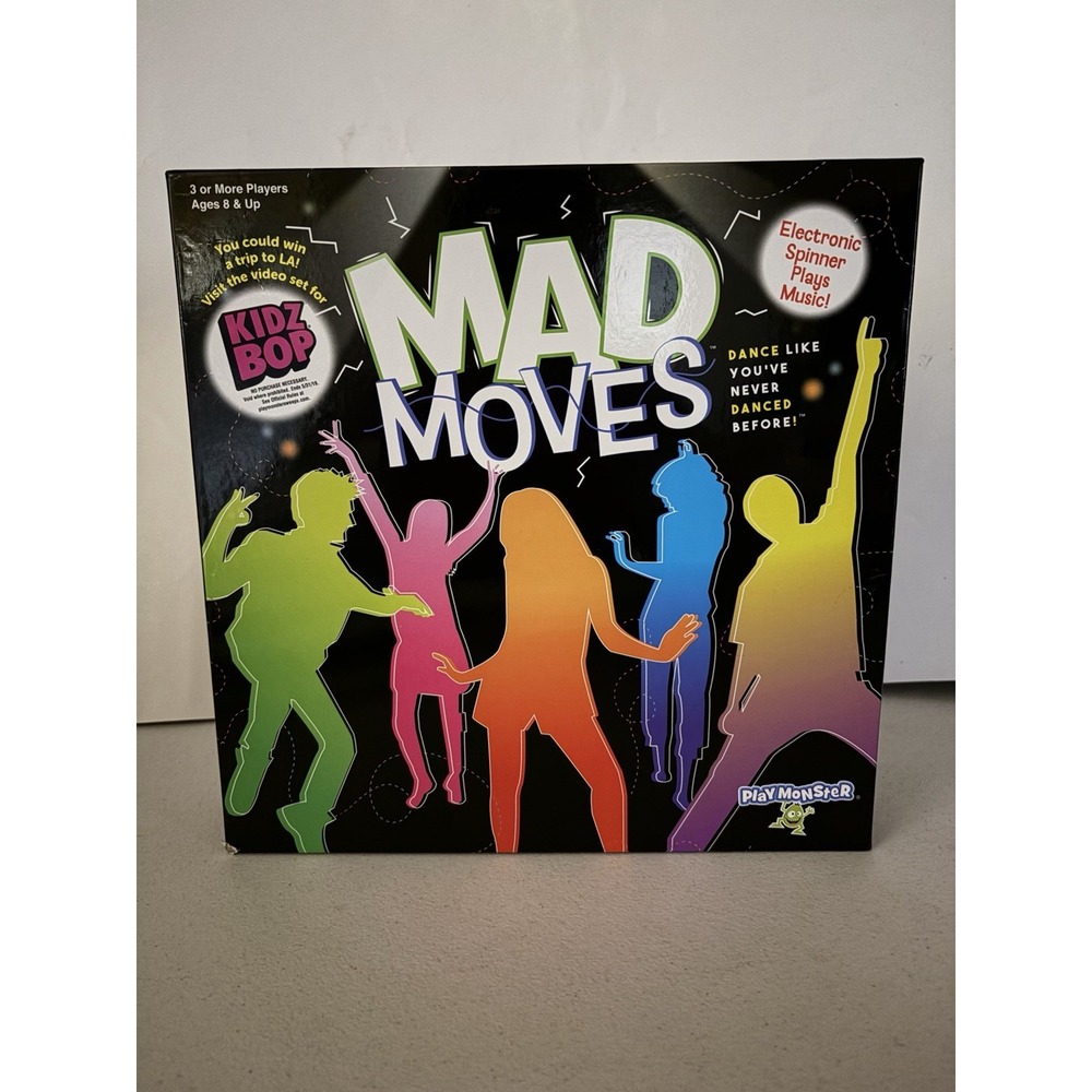 Mad Moves Dance Fun Music Board Game - 3 or more players - Ages 8+ Tested